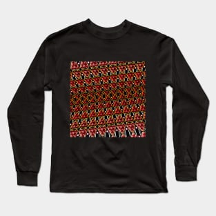 Red Optical Illusion Mosaic (Alternate version) Long Sleeve T-Shirt